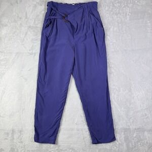 Anthropologie Wrap Front Indigo Pants Women's Small Tapered Modal Blend Minimal
